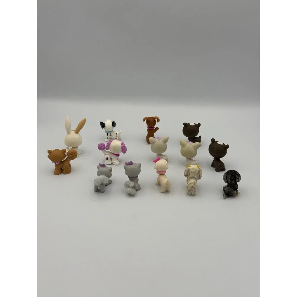 Mini Animal Toy Figures Lot of 14 Cute Dogs Cats Bunny Mixed Brands